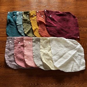Unused drool bib scarf set